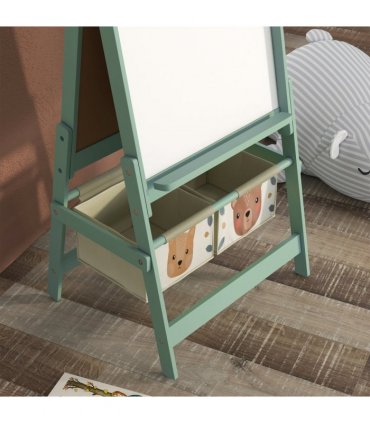 Kids Easel Green MDF Pinewood 93H x 54W x 46.5Dcm AIYAPLAY with Paper Roll