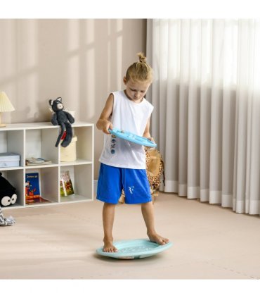 Kids Balance Board Blue Ball Game Improve Focus Motor Skills Spatial Awareness
