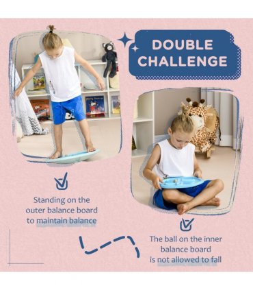 Kids Balance Board Blue Ball Game Improve Focus Motor Skills Spatial Awareness