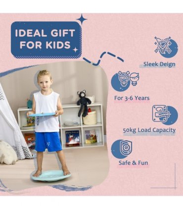Kids Balance Board Blue Ball Game Improve Focus Motor Skills Spatial Awareness