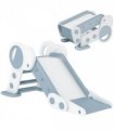 Baby Slide, Grey PE, PP, 120L x 53W x 53H cm, AIYAPLAY Foldable Kids Slide
