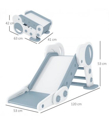 Baby Slide, Grey PE, PP, 120L x 53W x 53H cm, AIYAPLAY Foldable Kids Slide
