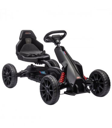 HOMCOM Children Pedal Go Kart with Adjustable Seat, Handbrake - Black