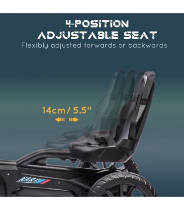 HOMCOM Children Pedal Go Kart with Adjustable Seat, Handbrake - Black