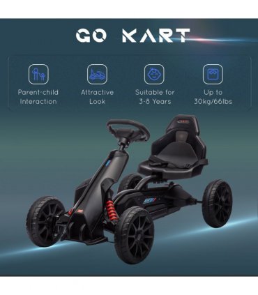 HOMCOM Children Pedal Go Kart with Adjustable Seat, Handbrake - Black
