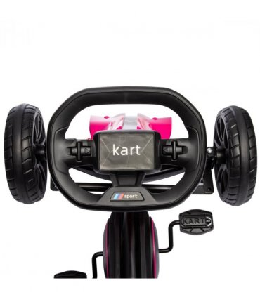 Children Pedal Go Kart with Adjustable Seat, Handbrake - Pink, PP, metal, EVA