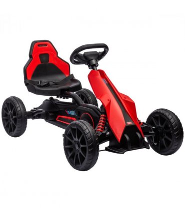 HOMCOM Children Pedal Go Kart with Adjustable Seat, Handbrake - Red