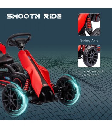HOMCOM Children Pedal Go Kart with Adjustable Seat, Handbrake - Red