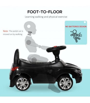 HOMCOM Ride on Car Baby Toddler Walker Foot to Floor Sliding Car Slider Black