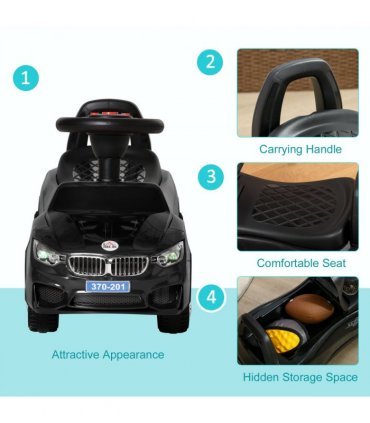 HOMCOM Ride on Car Baby Toddler Walker Foot to Floor Sliding Car Slider Black