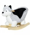HOMCOM Husky-Shaped Baby Rocking Horse with Seatbelt, for Ages 18-36 Months