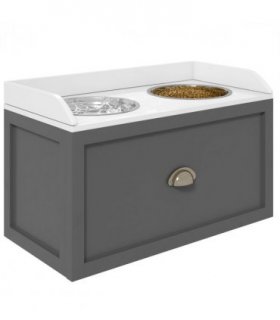 PawHut Stainless Steel Raised Dog Bowl with 21L Storage Drawer, for Large Dogs