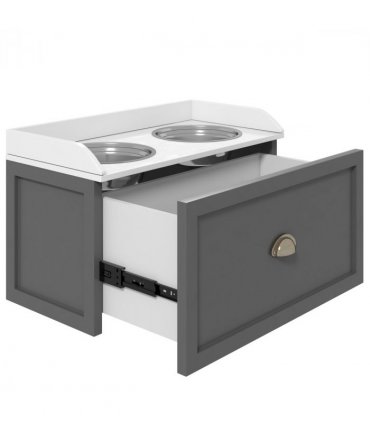 PawHut Stainless Steel Raised Dog Bowl with 21L Storage Drawer, for Large Dogs