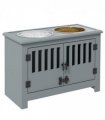 PawHut Raised Dog Bowls for Large Dogs Feeding Station with Stand Storage - Grey