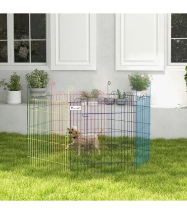 Metal Playpen for Small Pets, Multi-Colored, 665L x 3W x 60H cm, Easy Assembly