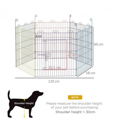 Metal Playpen for Small Pets, Multi-Colored, 665L x 3W x 60H cm, Easy Assembly