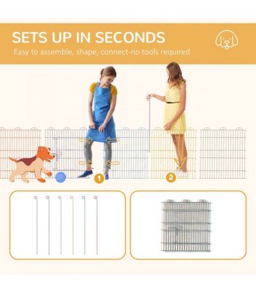 Metal Playpen for Small Pets, Multi-Colored, 665L x 3W x 60H cm, Easy Assembly