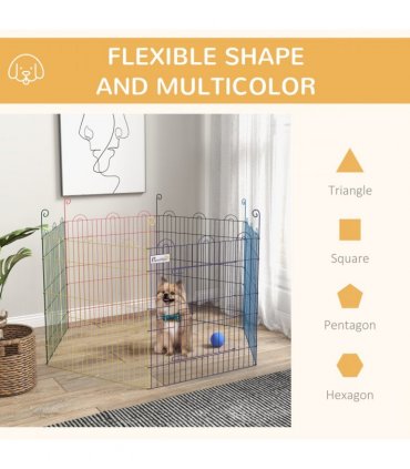 Metal Playpen for Small Pets, Multi-Colored, 665L x 3W x 60H cm, Easy Assembly