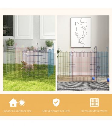 Metal Playpen for Small Pets, Multi-Colored, 665L x 3W x 60H cm, Easy Assembly
