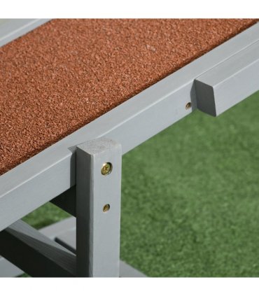 Pet Seesaw grey 180L x 30W x 30H cm Wooden for Big Dogs with Anti-Slip Surface