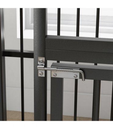 Dog Cage 109L x 71W x 86H cm Black Steel Foldable Openable Top Large Door