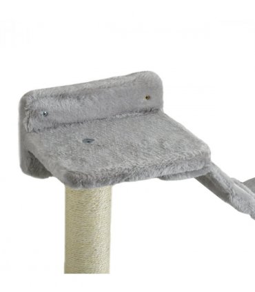 PawHut Cat Wall Furniture with Hammock, Perches, Ladder, Scratching Post, Grey