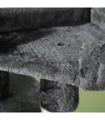 Cat Tree Grey Plush Cloth 50L x 50W x 170H cm Solid Particle Board Sisal Rope