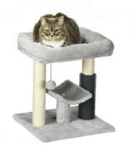 Cat Tree Tower with Scratching Posts, Bed, Perch, Self Groomer, Toy
