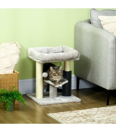 Cat Tree Tower with Scratching Posts, Bed, Perch, Self Groomer, Toy