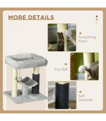 Cat Tree Tower with Scratching Posts, Bed, Perch, Self Groomer, Toy
