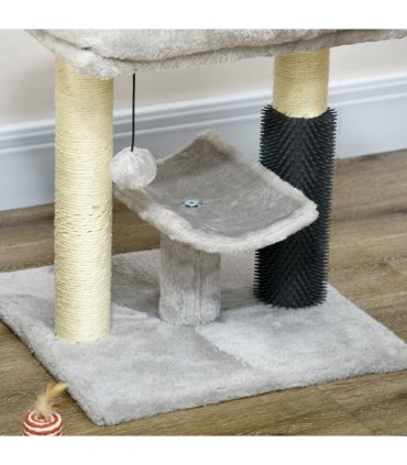 Cat Tree Tower with Scratching Posts, Bed, Perch, Self Groomer, Toy