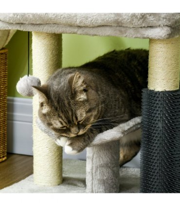 Cat Tree Tower with Scratching Posts, Bed, Perch, Self Groomer, Toy