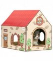 PawHut Cardboard Cat House, Recyclable Corrugate Scratcher for Indoor Cats