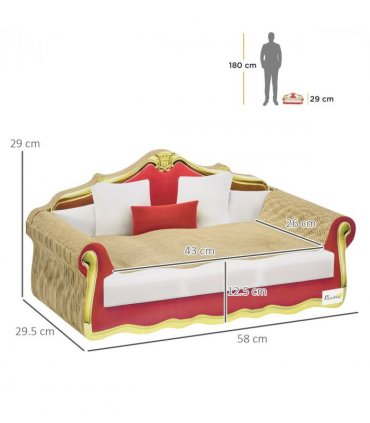 PawHut Cat Scratching Board, Cardboard Lounge Sofa with Catnip, 58 x 29.5 x 29cm