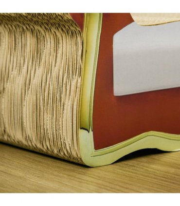 PawHut Cat Scratching Board, Cardboard Lounge Sofa with Catnip, 58 x 29.5 x 29cm