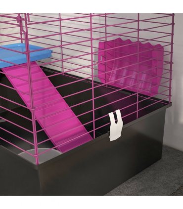 PawHut Small Animal Cage, Rabbit Guinea Pig Hutch, Pet Playhouse