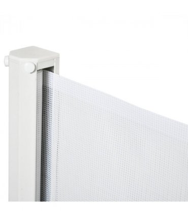 PawHut Retractable Pet Safety Gate, Folding Stair Barrier, Guard Door - White