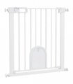PawHut 75-82 cm Pet Safety Gate Pressure Fit Stair w/ Small Door Double Locking