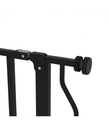 PawHut Dog Gate Wide Stair Gate with Door Pressure Fit, 75-115W cm, Black