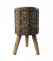 Composite Large Planter Brown, Grey Fibreglass 40cm x 21.5cm Rustic Finish