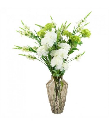 Artificial Stem White Larkspur 80cm Pack of 6 Silk Petals Home Decor