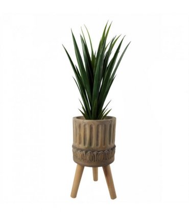 Planter Brown Grey 40cm x 21.5cm Zandi Roman Fibreglass Composite Rustic Style