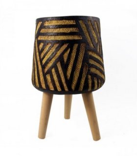 Planter Brown Yellow Fibreglass Composite 45cm x 28cm Rustic Style
