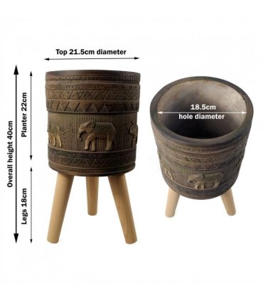 40cm x 21.5cm Zandi Elephant Composite Large Planter