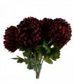Artificial Flowers Pack of 6 x Red Extra Large Reflex Chrysanthemum 75cm Silk