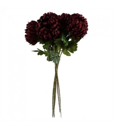 Artificial Flowers Pack of 6 x Red Extra Large Reflex Chrysanthemum 75cm Silk