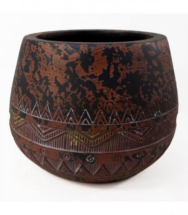 24cm x 30cm Large Zaturn Planter Brown / Black
