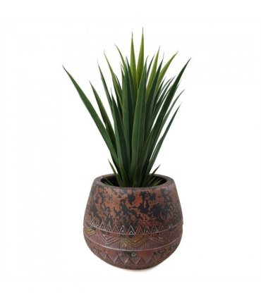 24cm x 30cm Large Zaturn Planter Brown / Black