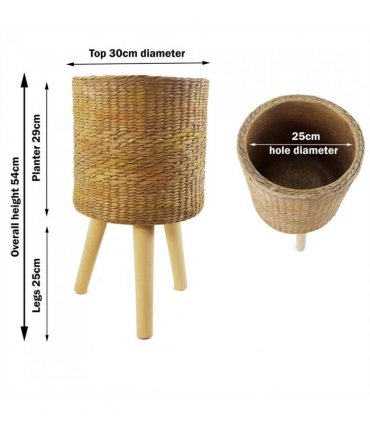 54cm x 30cm Rattan Effect Composite Large Planter