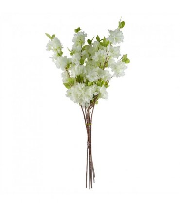 Pack of 6 x 100cm White Artificial Blossom Stem